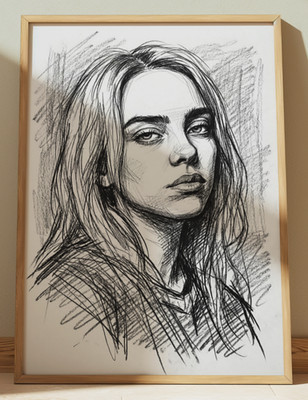BILLIE EILISH DRAWING PRINT PORTRAIT SKETCH 8'' x 10'' BILLIE EILISH PRINT
