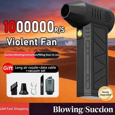 Portable cordless air blower with brushless motor and rechargeable battery