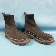 Sofft Black Platform Wedge Pull On Stretch Sock Boots Women's Sz 7.5M EUC