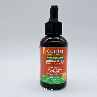 Cantu Strengthening Biotin-Infused Hair & Scalp Oil, W Tea Tree, Peppermint 2 Oz