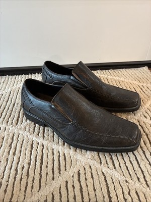 Brown Faux Leather Men's Shoes Size 11 With 1 in Heel District 3 By Buckle