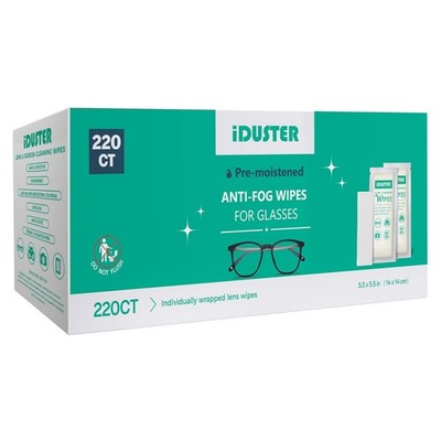 iDuster Pre-Moistened Lens Cleaning Wipes, 220 Count