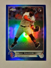 Heliot Ramos 2022 Topps Chrome RC BLUE REFRACTOR 142/199 Giants Raw M6