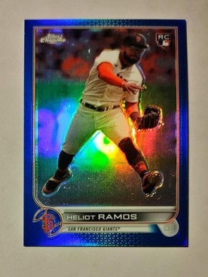 Heliot Ramos 2022 Topps Chrome RC BLUE REFRACTOR 142/199 Giants Raw z34