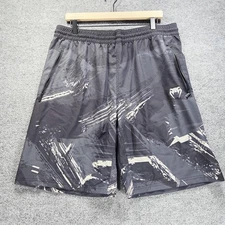 UFC Venum Shorts Mens XXL Black Gray Graphic MMA Training Fightwear Athletic