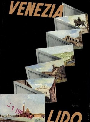 Ak Lido di Venezia Veneto, Teilansichten, Denkmal, Brücke - 11212688