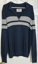 Urban Pipeline Mens XL Blue Knit 1/4 Zip Sweater Pullover Cotton Blend