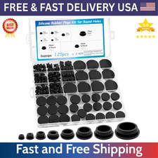 125pcs Black Rubber Plugs For Round Holes Box 1 34 58 12 38 516 1... 125pcs Black Rubber Plugs For Round Holes Box 1 34 58 12 38 516 1...