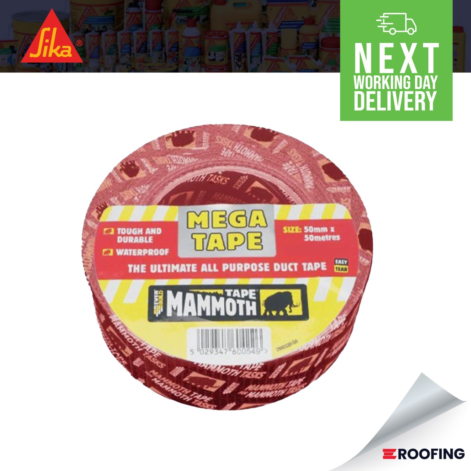 Everbuild Mega All Purpose Duct Tape 50mm x 50m - RED