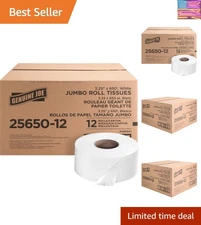 Commercial Grade Jumbo Roll Toilet Paper - 2-Ply, 650 Sheets, White, Bulk Pack
