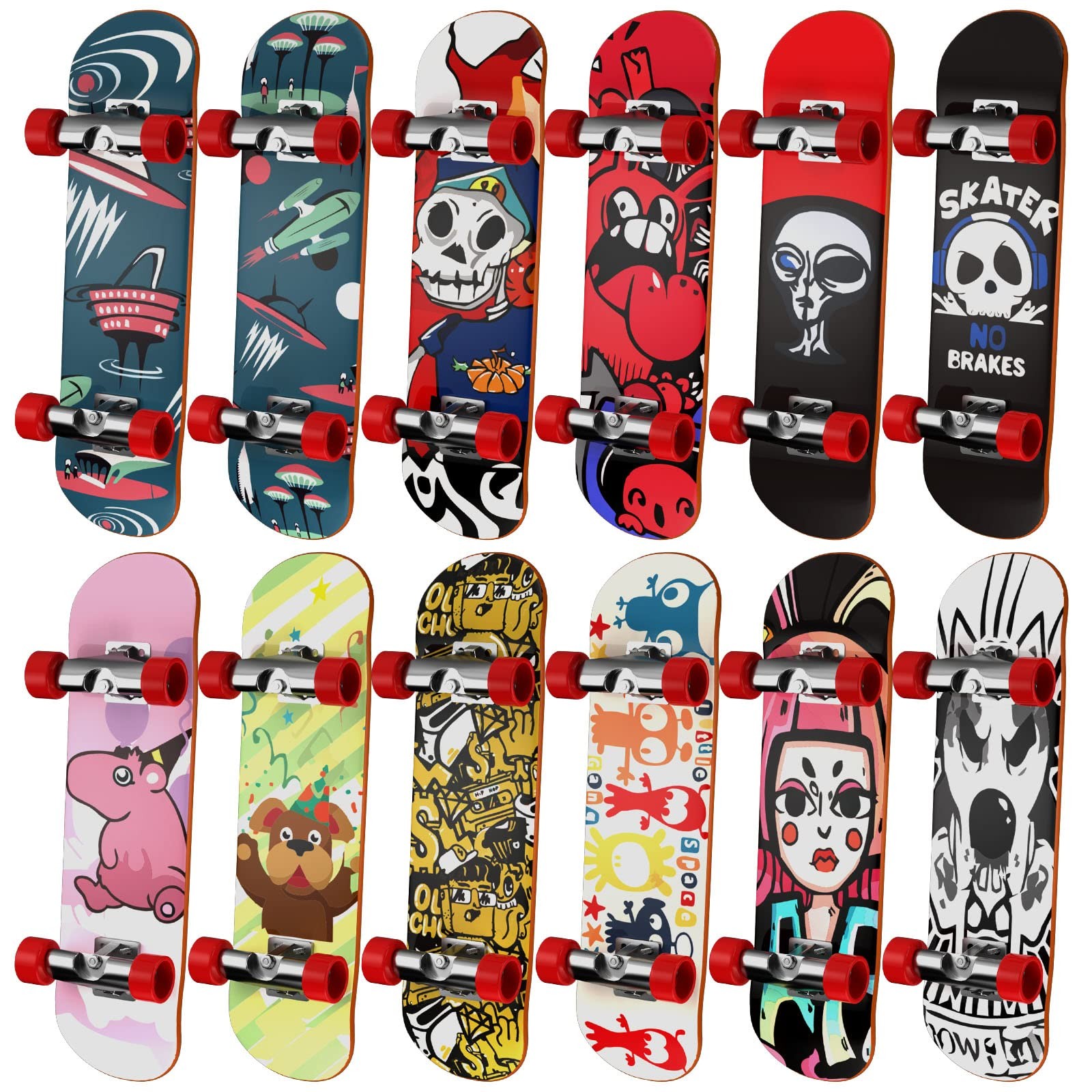 S For Kids Set Of 12, Mini Skateboard Fingerboards 12 Pieces