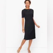 NWT Talbots Italian Luxe Knit Bateau Neck Sheath Dress Quiet Luxury Size 14WP