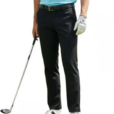 Slazenger Mens Black Golf Pants W34 L32 Polyester Spandex Flat Front NWOT