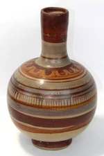 Vintage Tonala Mexican Vase Pottery Jug Water Pitcher Vessel Hand Painted