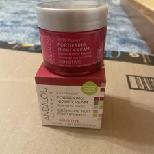 Andalou Naturals 1000 Roses Fortifying Night Cream for Sensitive Skin 1.7oz