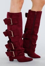 Damenstiefel Mit Umschlag Wine 7677A1 Stiefel Mode Herbst Winter 2025 2026