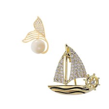 2PCS Elegant Brooch Pins for Women - Stylish Design Cubic Zirconia Lapel Pin ...