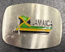 Jamaica Belt Buckle   Bold Text  Flag Design   Island Pride 