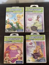 Lot of 4 New Leap Frog Leapster 2 Games Cartridges and Cases Disney Princesses