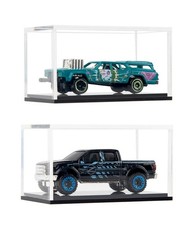 2 Pack Clear Acrylic Hot Wheels Display Case Hotwheels Matchbox 1/64 Scale To...