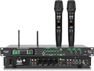 Fulode ax666 Professional Karaoke Processor KTV Mixer with Wireless Microphone
