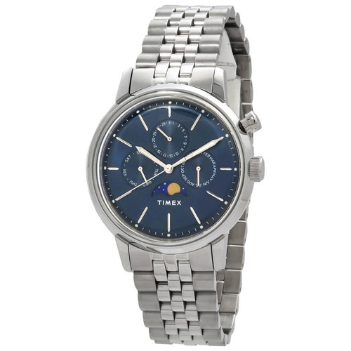 Timex Marlin Quartz Moon Phase Blue Dial Watch TW2W51300VQ