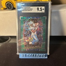 2021 Select Amon Ra St Brown Green Disco Prizm 5/5 SGC 9.5