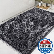100Pointone Bathroom Rug Mat 36X72 Thick Soft Chenille Bath Rug Washable Quick