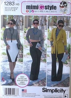 Simplicity 1283 MiMi Style Misses Jacket Top Skirt Pants Sewing Pattern Sz 6-14