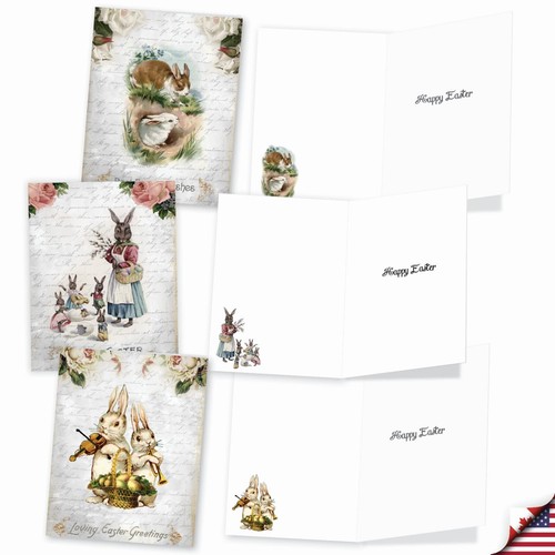 20 Assorted Easter Notecards Bulk Box Set 4 x 5.12 Inch with Envelopes (10 De... - Picture 3 of 6