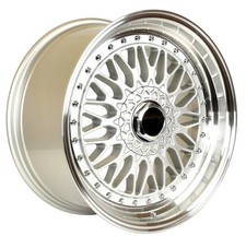 18 Rs Style Wheels 18x8 35 4x1004x114.3 Silver Machined Lip Mesh Rims Set 4