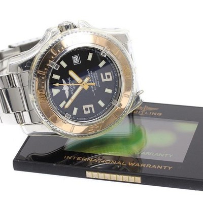 BREITLING SUPER OCEAN 44 C17391 44mm SS/PG Black Dial Automatic Date #C092