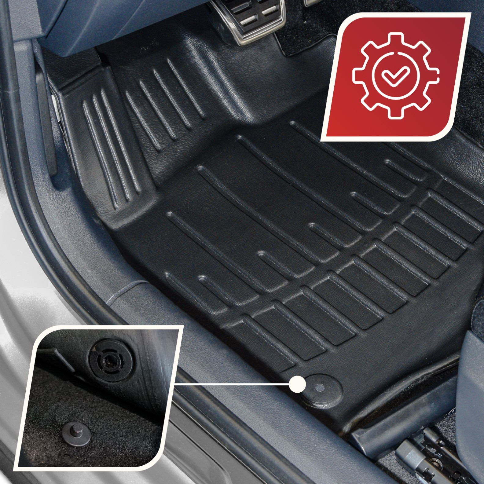 Tapis de sol caoutchouc 3D compatible Volkswagen T-Cross 5p