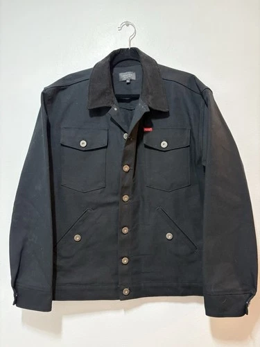 Seager Grit Co XL Black Jacket Canvas Corduroy Collar Chore Barn Ranch Heavy USA - product listing photo