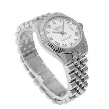Rolex Datejust 31mm White Gold & Steel White Roman Dial & Fluted Bezel 178274 5