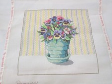 PANSIES-SANDRA GILMORE-HANDPAINTED NEEDLEPOINT CANVAS