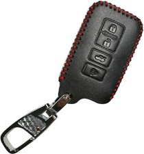Leather Smart 4 Buttons Key Fob Remote Cover Protector Case Keyless Entry Holder