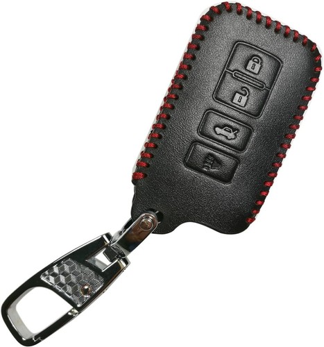 Leather Smart 4 Buttons Key Fob Remote Cover Protector Case Keyless Entry Holder