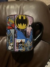 DC Comics Batman Comic Strip Design Coffee Mug Cup 16 oz Two-Tone Silver Buffalo