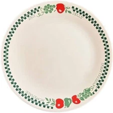 Vintage Corelle Farm Fresh Dinner Plates 10.25" Apple Green Checker (Choose Qty)