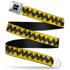Peanuts Charlie Brown Zig Zag Seatbelt Buckle Belt For Men Official Licensed