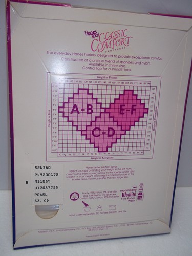 Hanes Too Pantyhose Sandalfoot Classic Comfort Pearl Size CD Control Top - Picture 3 of 3