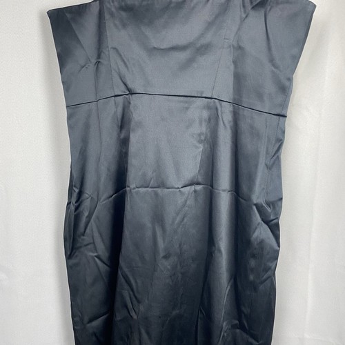Women's Basque Size 10 Black Sleeveless Side Zip Business Formal Midi Dress - Picture 12 of 14
