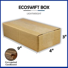 1-Box 9x4x3 "EcoSwift" Brand Cardboard Packing Mailing Shipping Corrugated