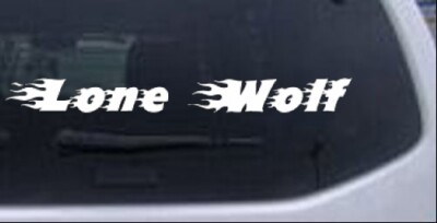 Flaming Lone Wolf Decal Car or Truck Window Laptop Decal Sticker 6X0.6