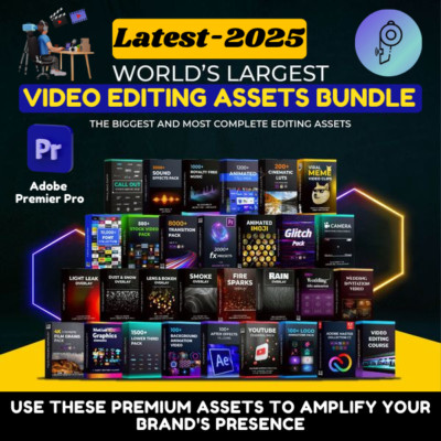 Complete Video Editing Assets Bundle | Premiere Pro video editing templates