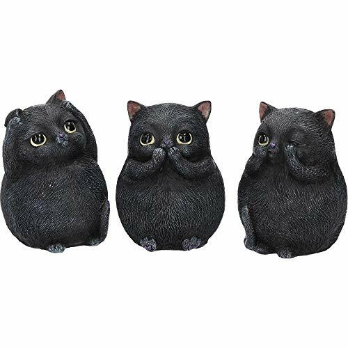 Dettagli Statuetta Nemesis Now Three Wise Fat Cats: Resina Nera 8.5cm