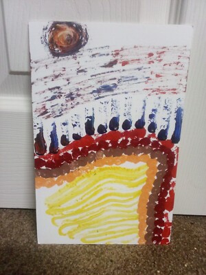 ''Sunshine'' 6.25''x9.75'' original acrylic abstract painting on canson board 