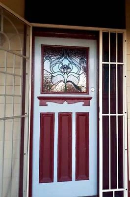 Federation Entry Door Front Set Timber Security Art Nouveau