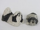 Vintage Sandicast Dog Lot (2) Dogs-“Lil Snoozer” & “Shih Tzu Black/White”-1994